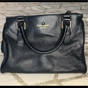 Kate Spade Black Pebble Leather Crossbody Satchel w/ removable shoulder strap